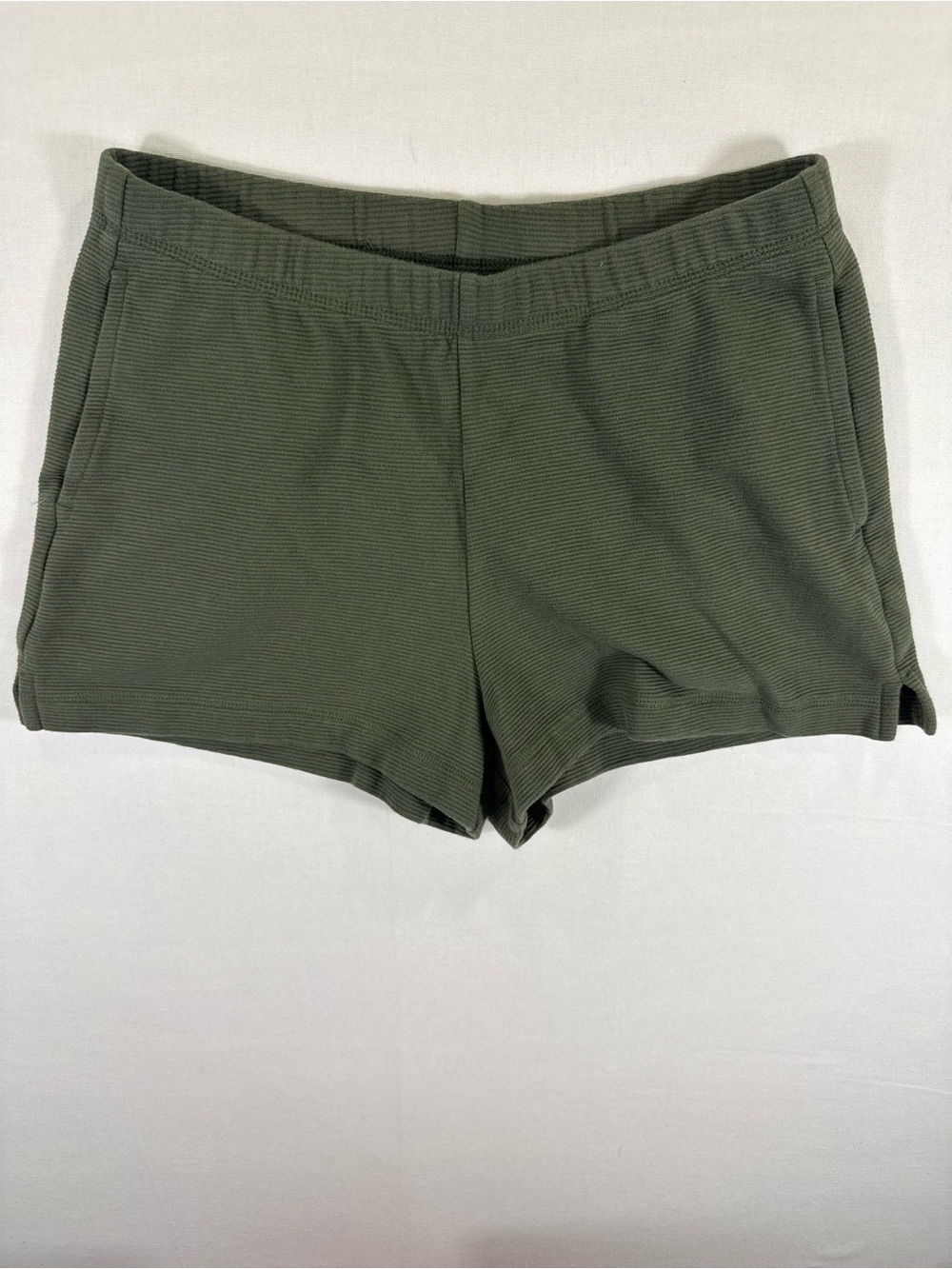 GAP 100% Cotton Olive Ribbed Knit Bike Shorts